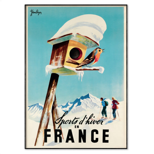 Winter Sports in France poster by Jean Léger, 1950
