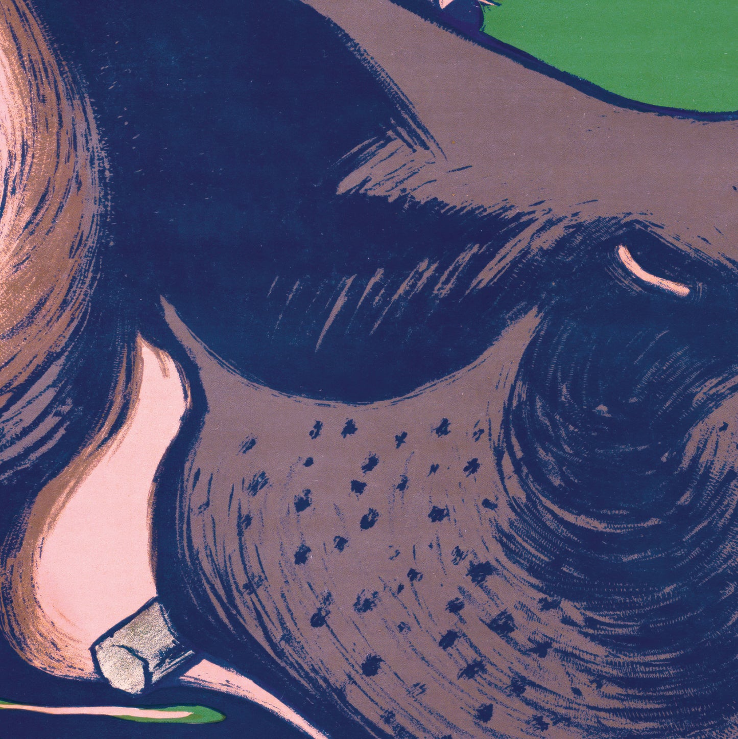 Edmund Edel Zoological Garden Poster: Adapted Vintage-Inspired Hippo Art Print