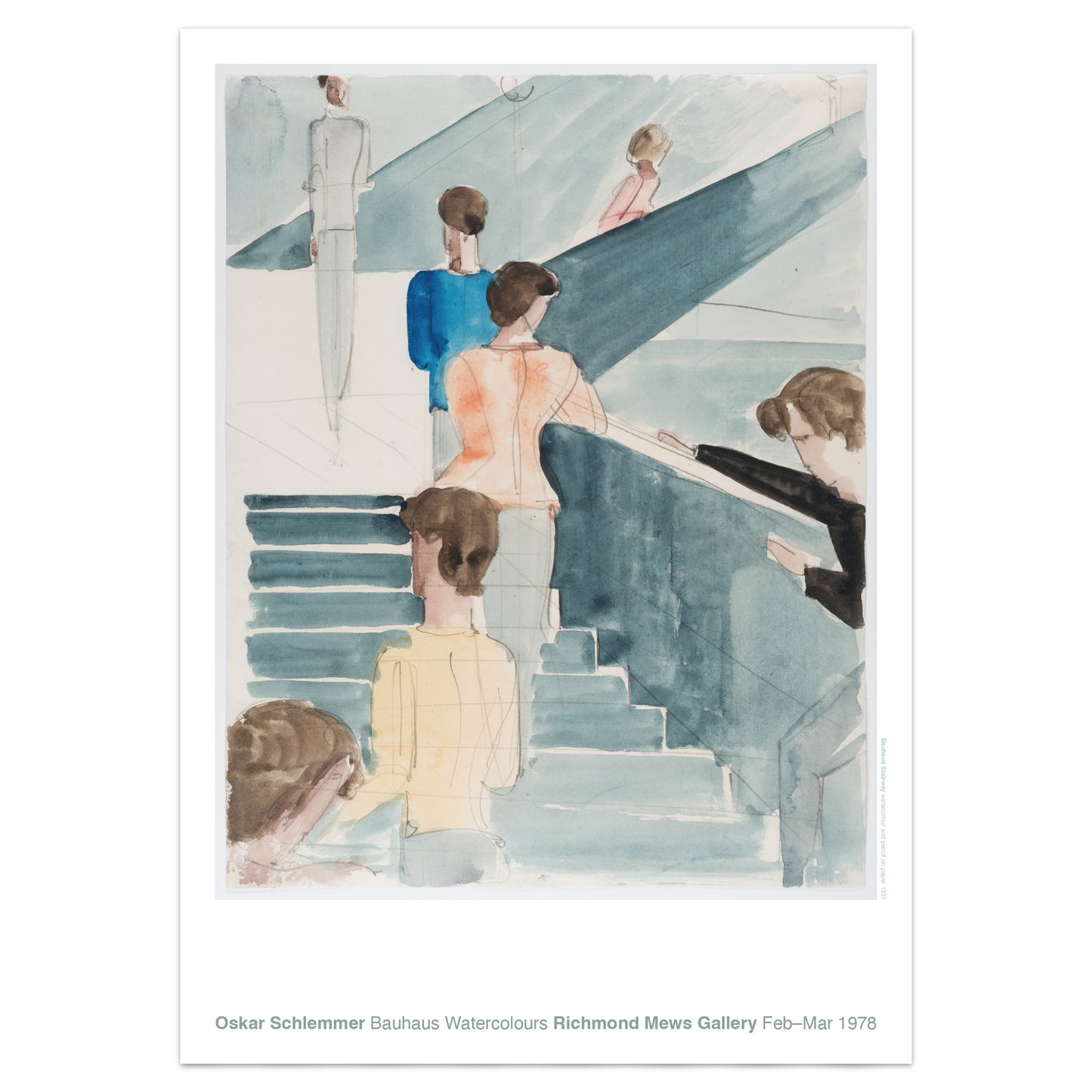Oskar Schlemmer ‘Bauhaus Stairway’ (1931) Archival Print – Bauhaus Modernist Poster