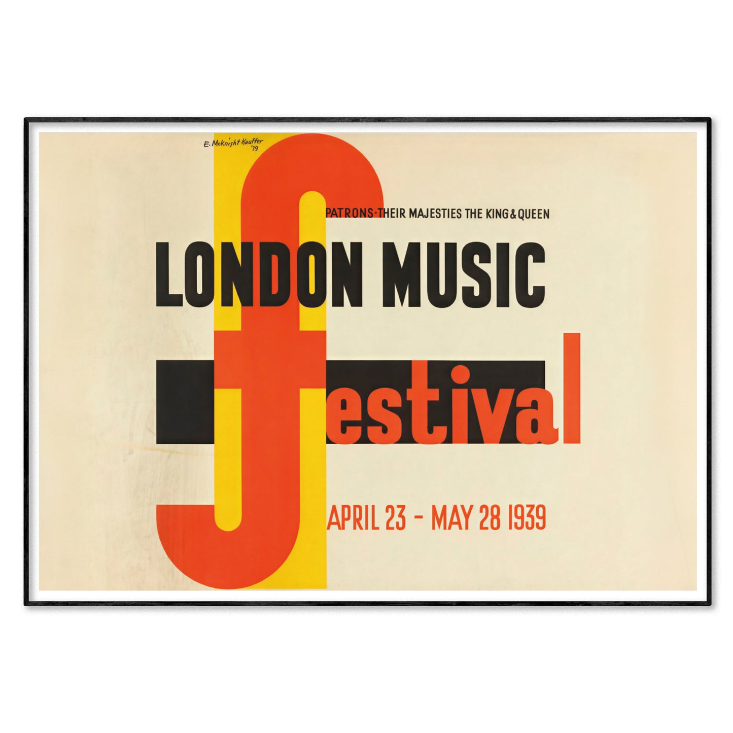 E. McKnight Kauffer London Music Festival Poster from 1939
