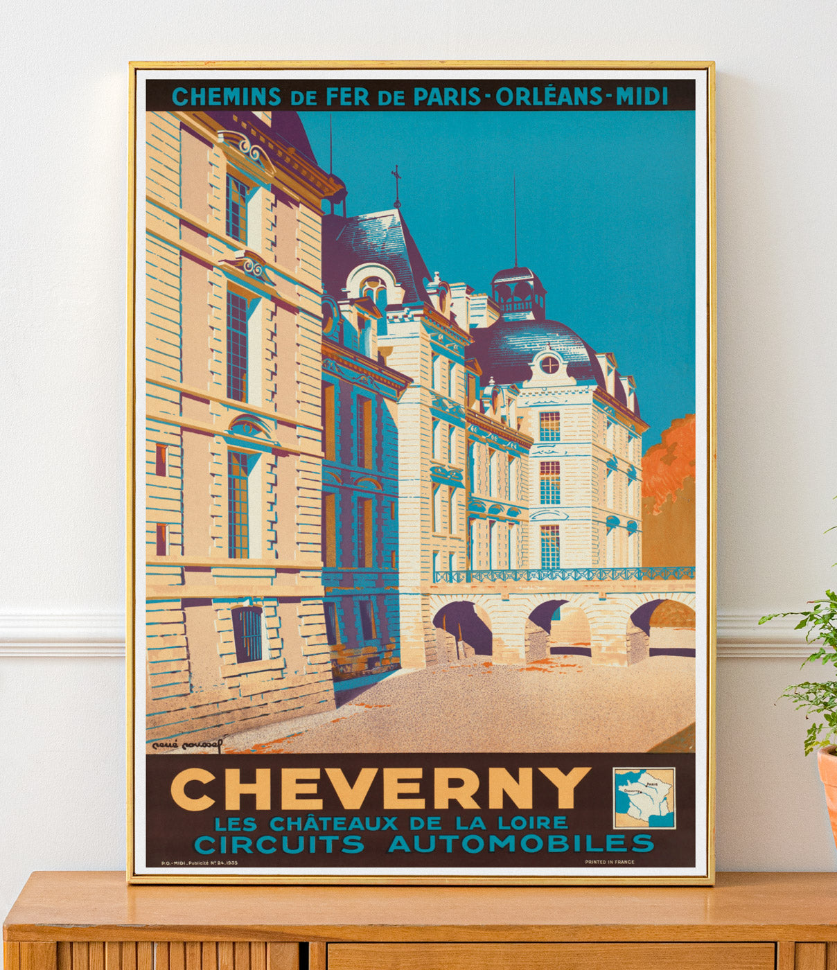 Château de Cheverny Vintage Railway Poster