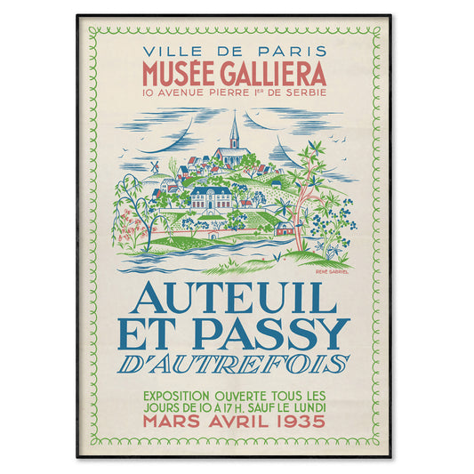 Paris Exhibition Poster for 'The Auteuil and Passy Of Yesteryear'