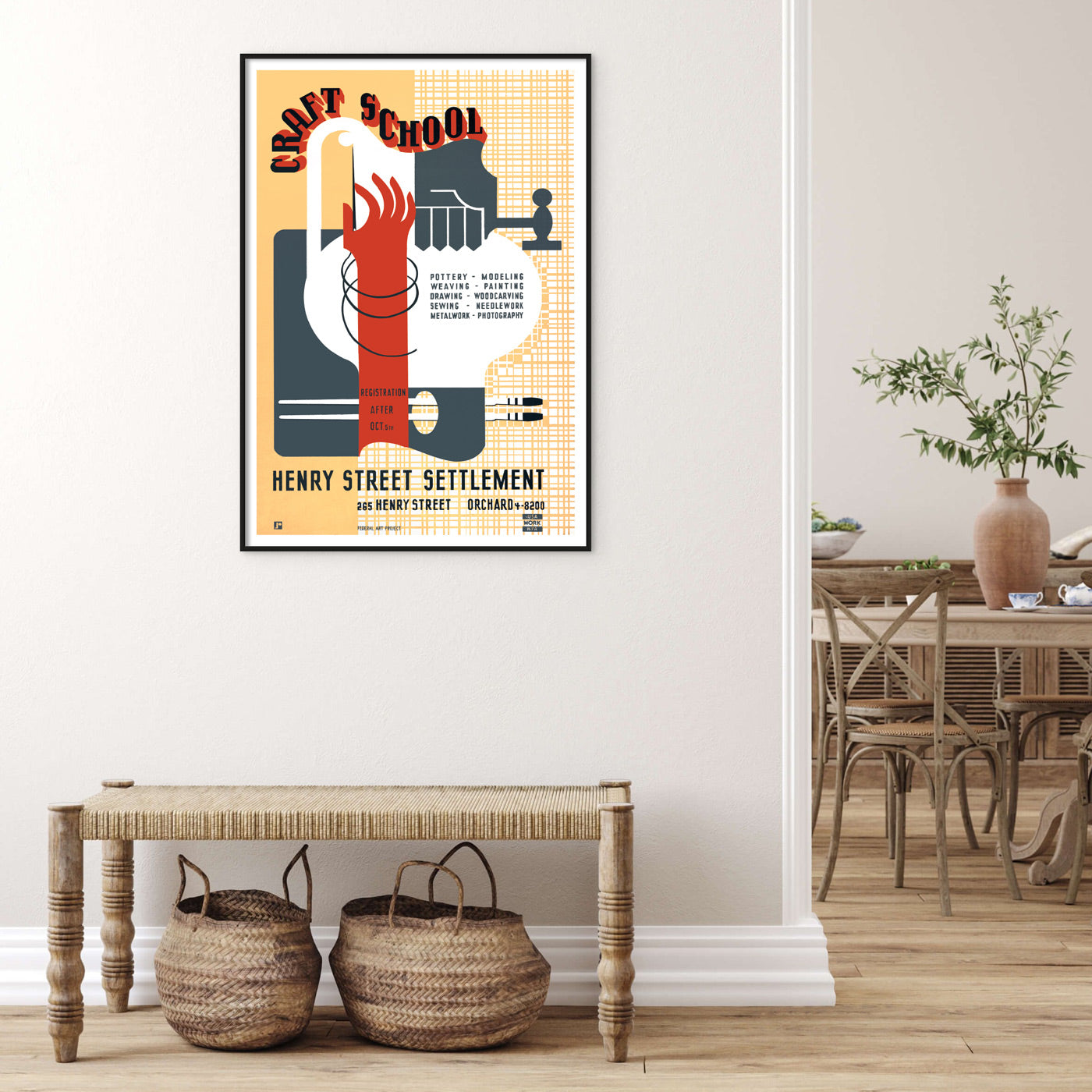 Craft School Vintage WPA Works Progress Administration Poster