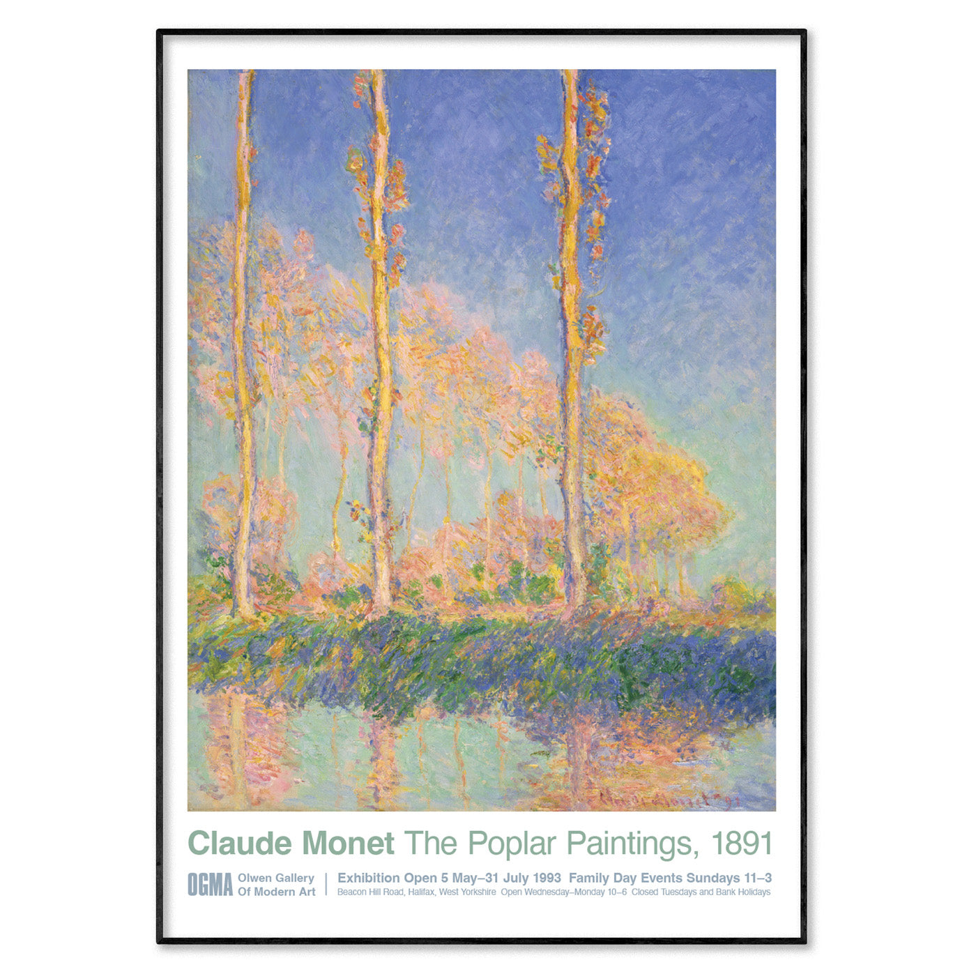 Claude Monet Exhibition Poster - 'Poplars', 1891 | Art Poster Archive ...